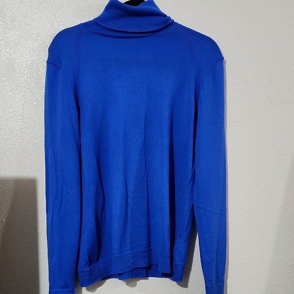 Banana Republic Vibrant Blue 100% Wool Turtleneck Sweater